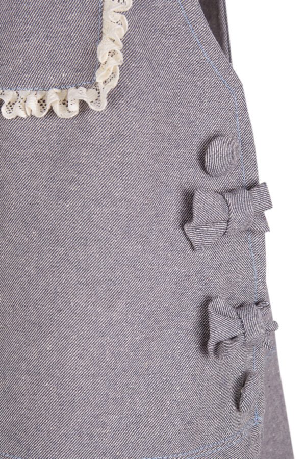 Vestido midi denim tirantes encaje