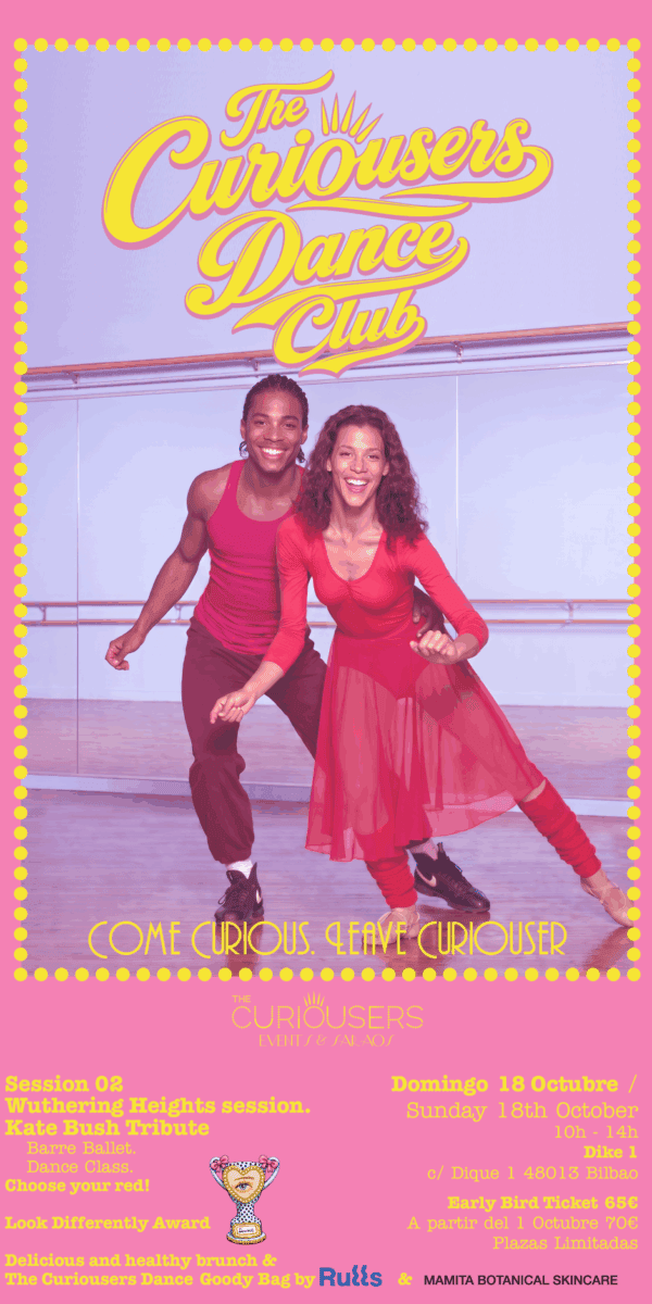 Participantes de The Curiousers Dance Club en Bilbao durante una sesión de baile, barre y brunch inspirada en Kate Bush